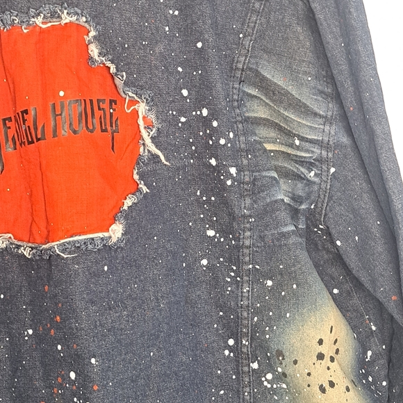 Jewel House Frosted Denim Jean Jacket 4X Paint Splatter Brand New With Tags - Picture 12 of 14